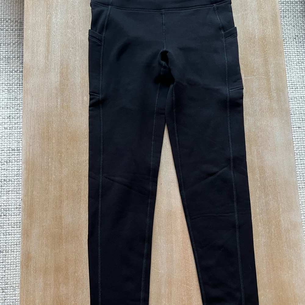 Athleta Girl Black Polartek Stash Tight Leggings with Pockets